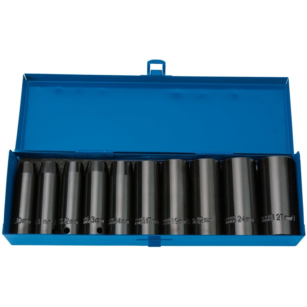 Draper 10 Piece 1/2" Drive 6 Point Deep Impact Sockets   38369