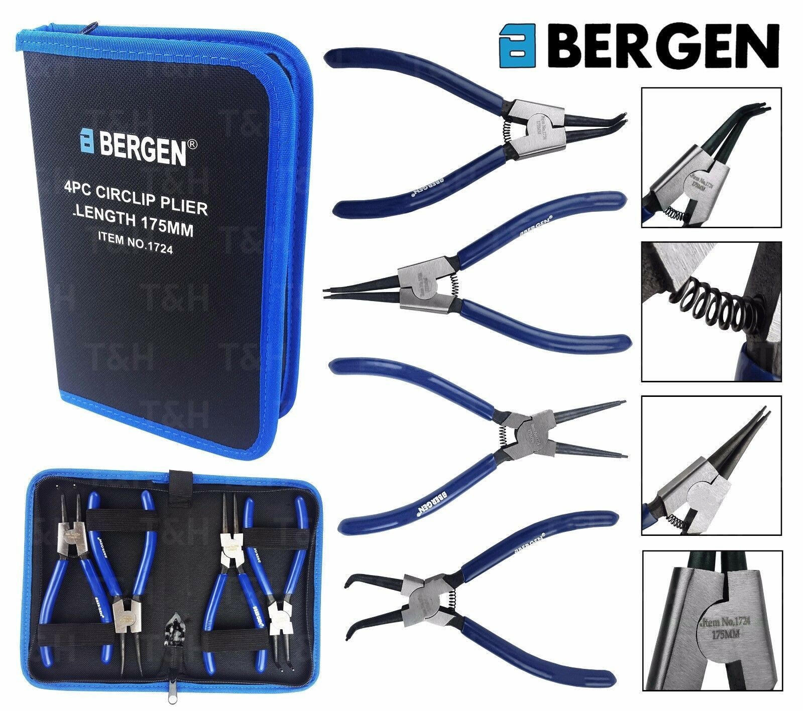 US PRO 4PCS 7" CIRCLIP PLIER SET