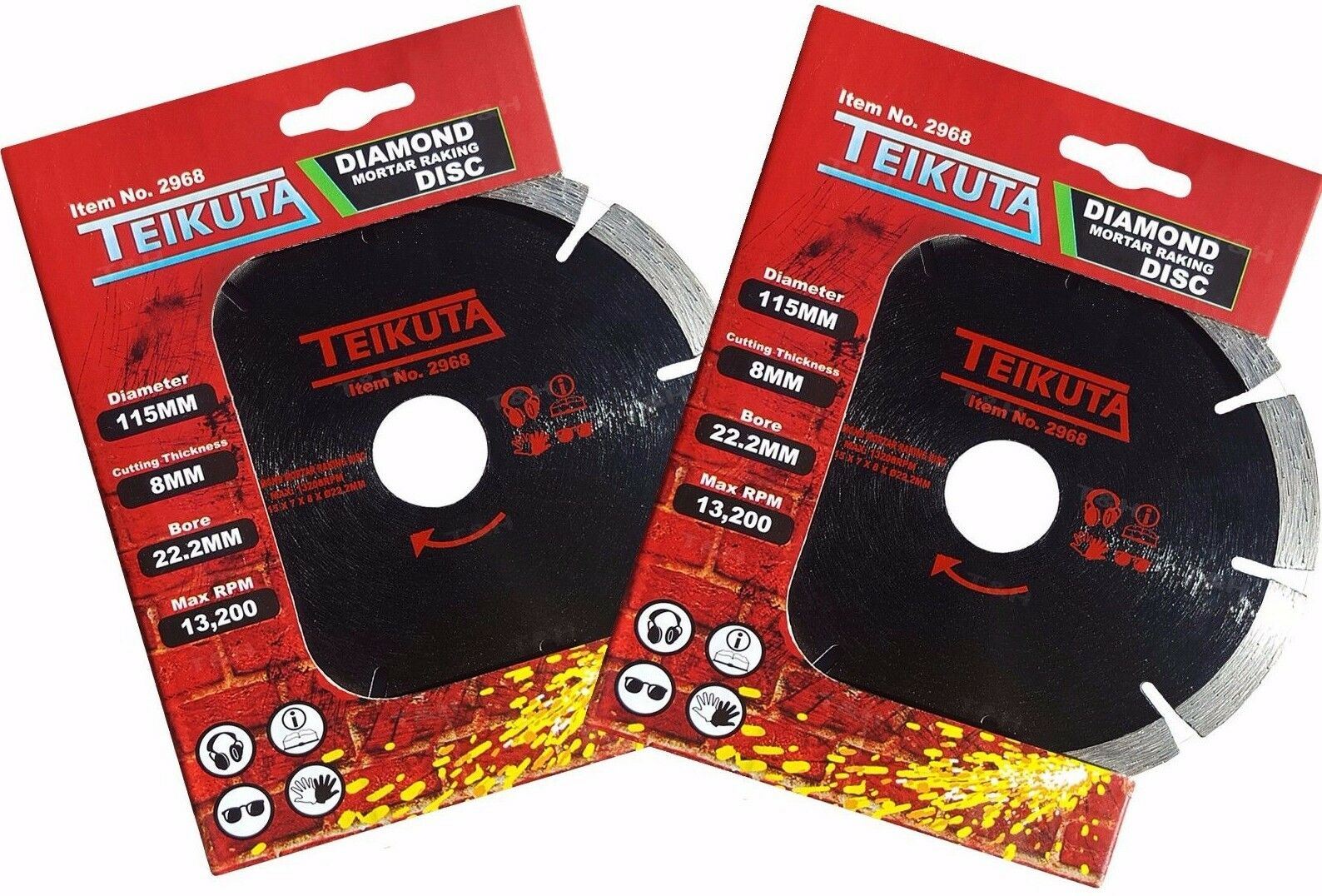 TEIKUTA 4.5" ( 115MM ) DIAMOND MORTAR RAKING DISC ( X 2 )