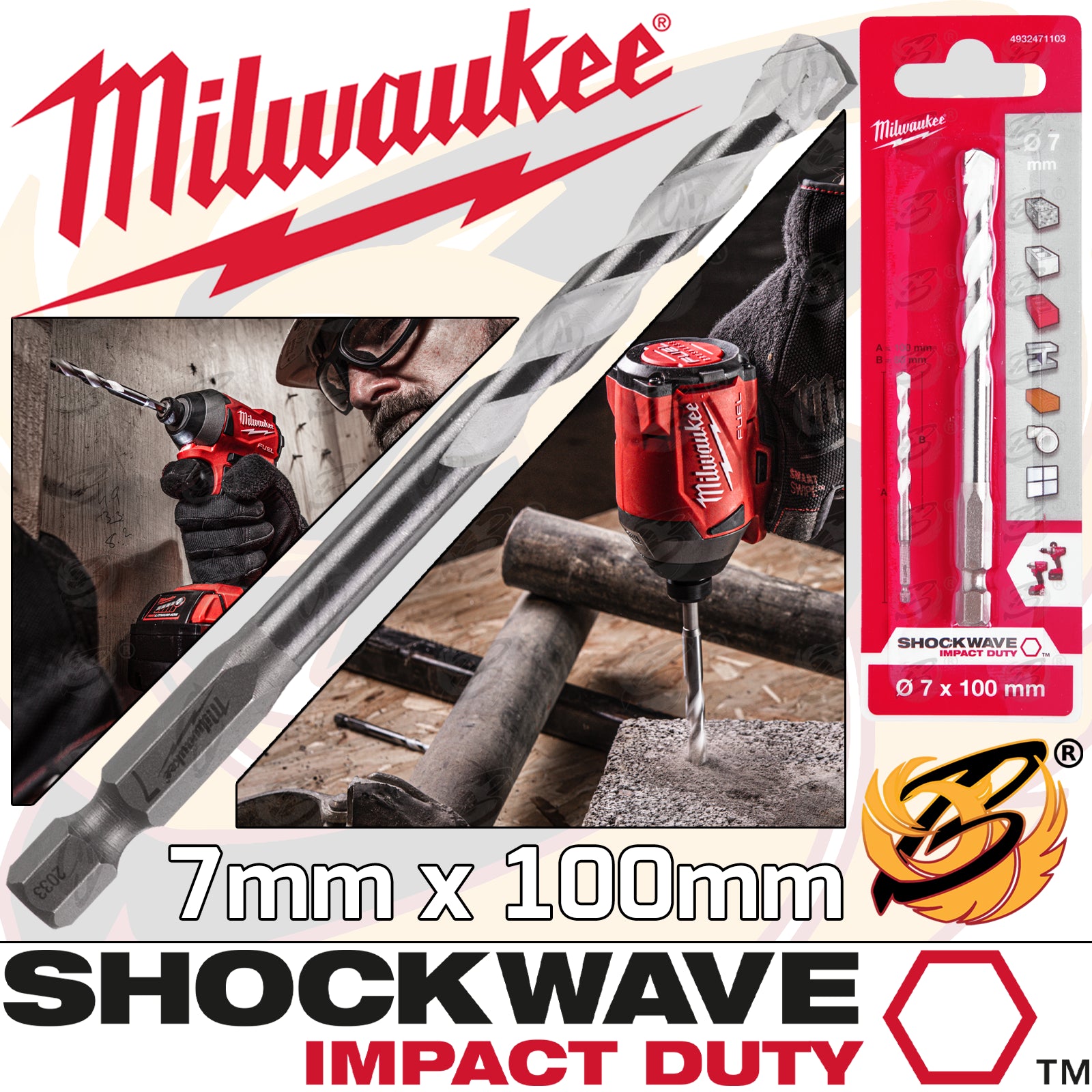 MILWAUKEE 7mm x 100mm MULTI MATERIAL DRILL BIT