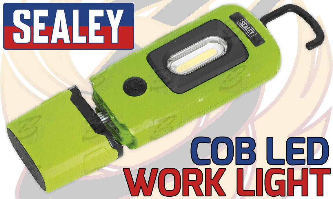 SEALEY RECHARGEABLE COB LED LI - ION WORK LIGHT ( GREEN )