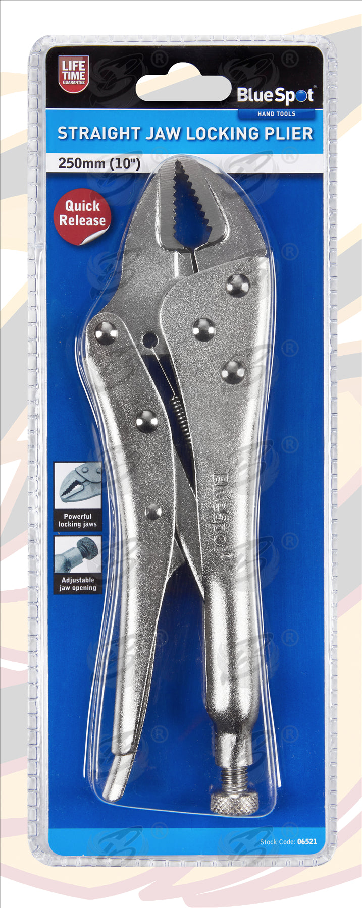 BLUESPOT 250MM (10") STRAIGHT JAW LOCKING PLIER