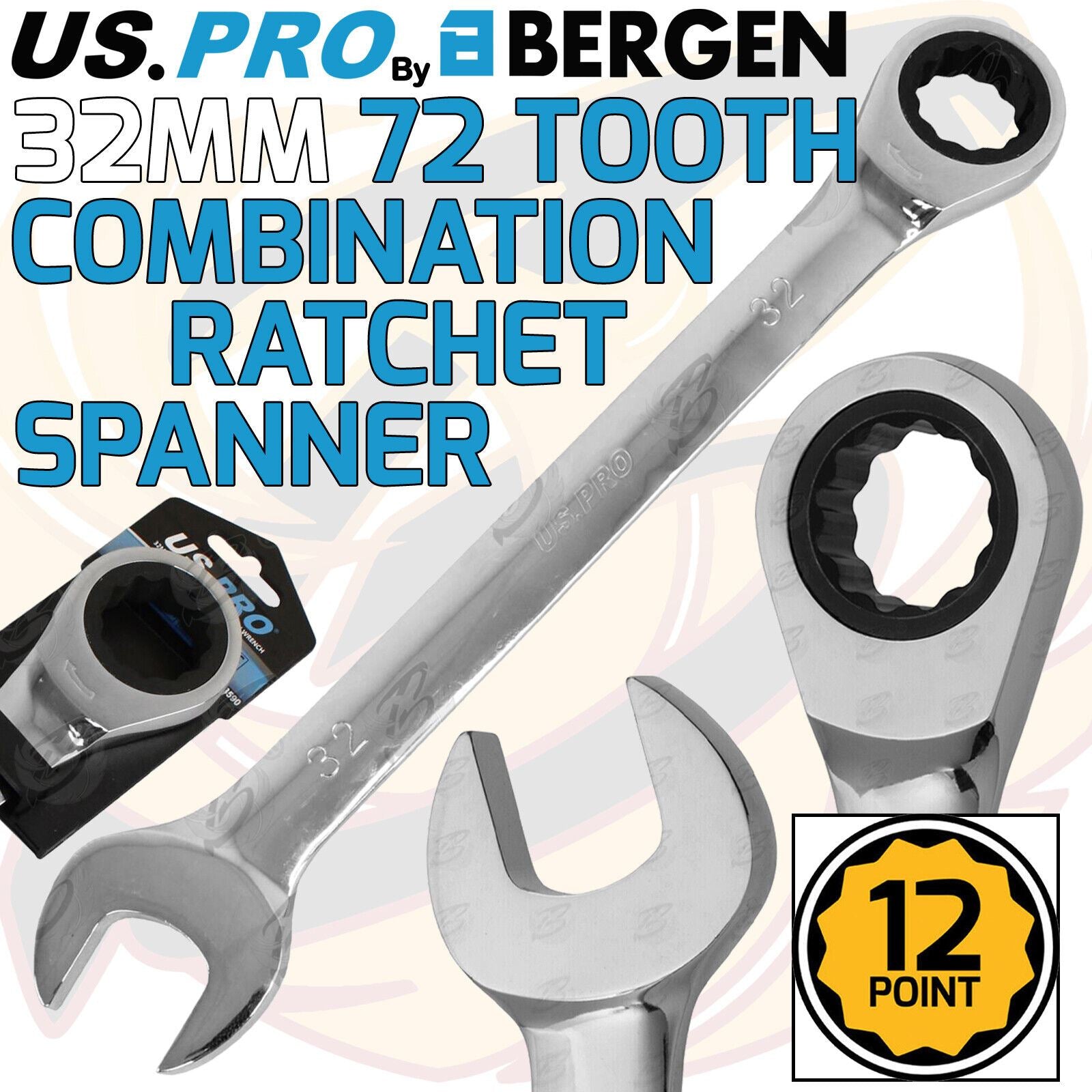 US Pro 32mm 72 Tooth Ratchet Spanner  3590