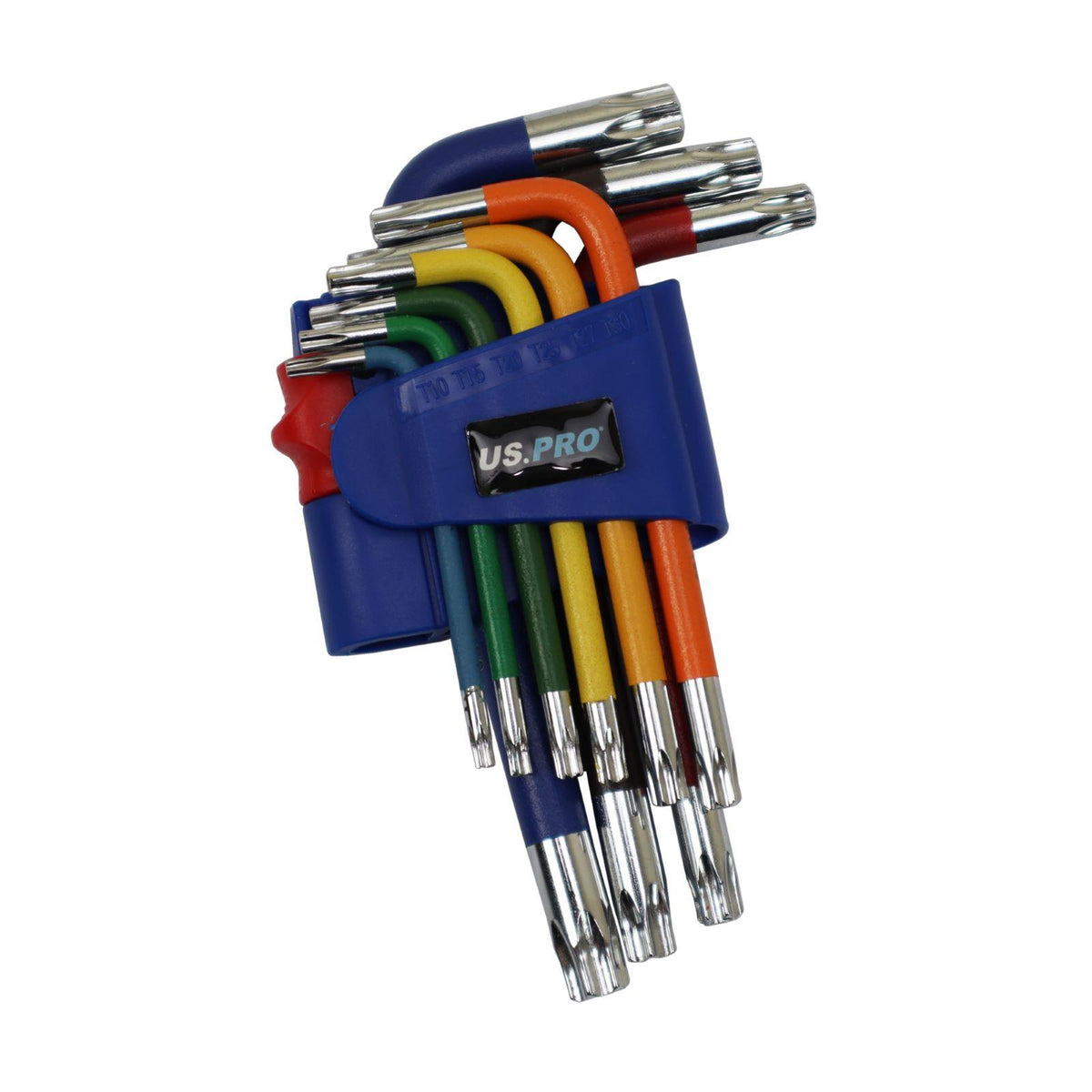 Us Pro 9 Piece Stubby Colour Coded Torx / Star Key Set ( T10 - T50 )  1635