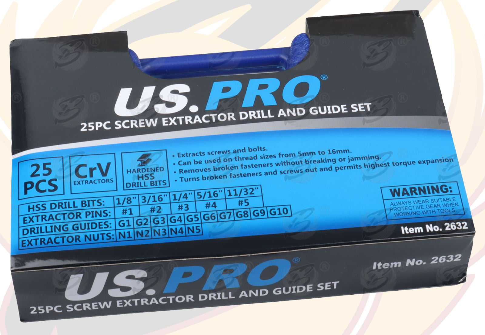 US PRO 25PC SCREW EXTRACTOR DRILL AND GUIDE SET