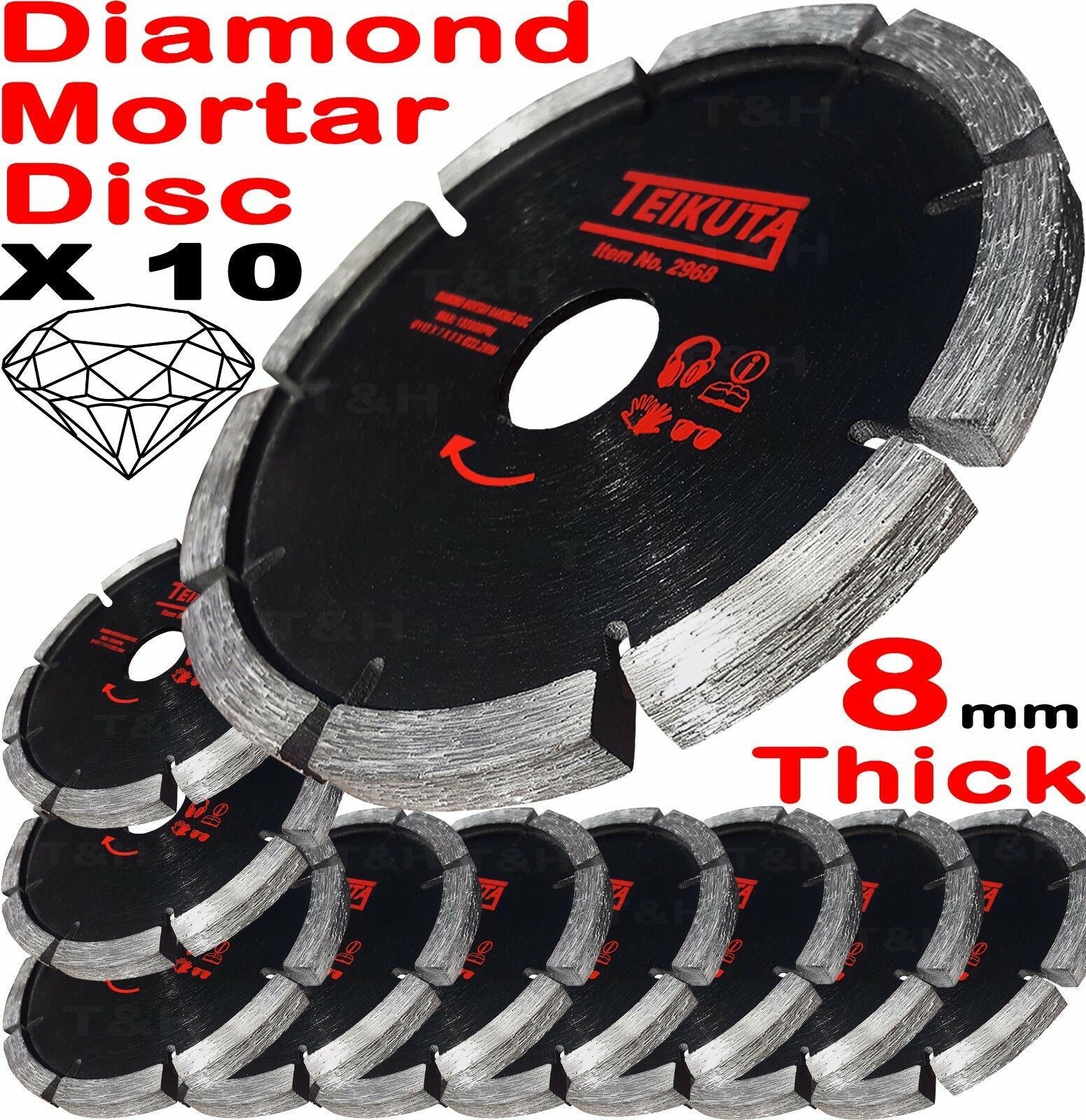 TEIKUTA 4.5" ( 115MM ) DIAMOND MORTAR RAKING DISC ( X 10 )