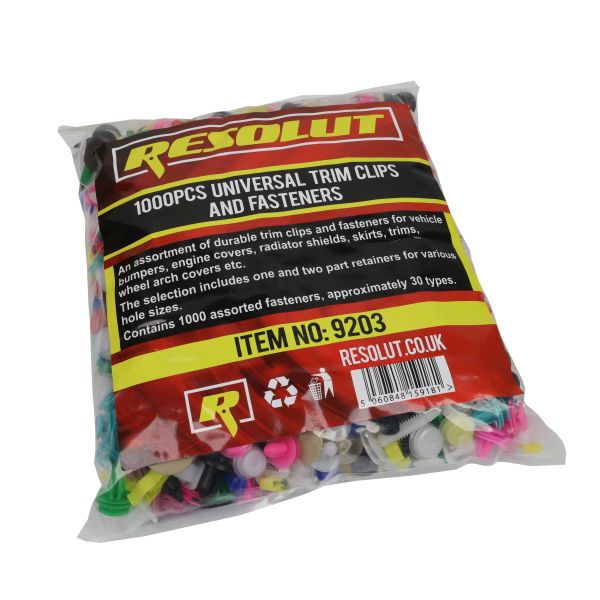 Resolut Universal Trim Clips And Fasteners 1000 Piece  9203