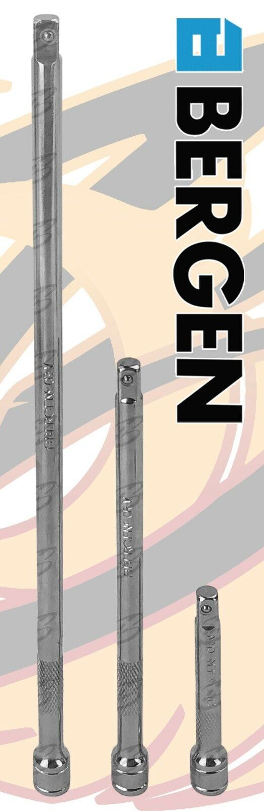 US Pro 3 Piece 1/4" Drive Extension Bars 75mm - 250mm  3261