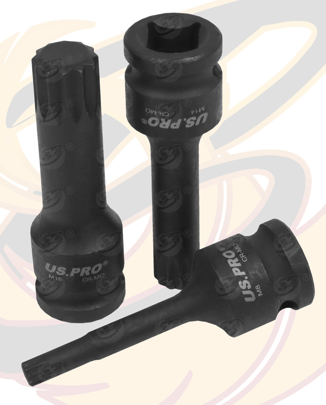 US PRO 9PCS 1/2" DRIVE IMPACT SPLINE BIT SOCKETS M5 - M18