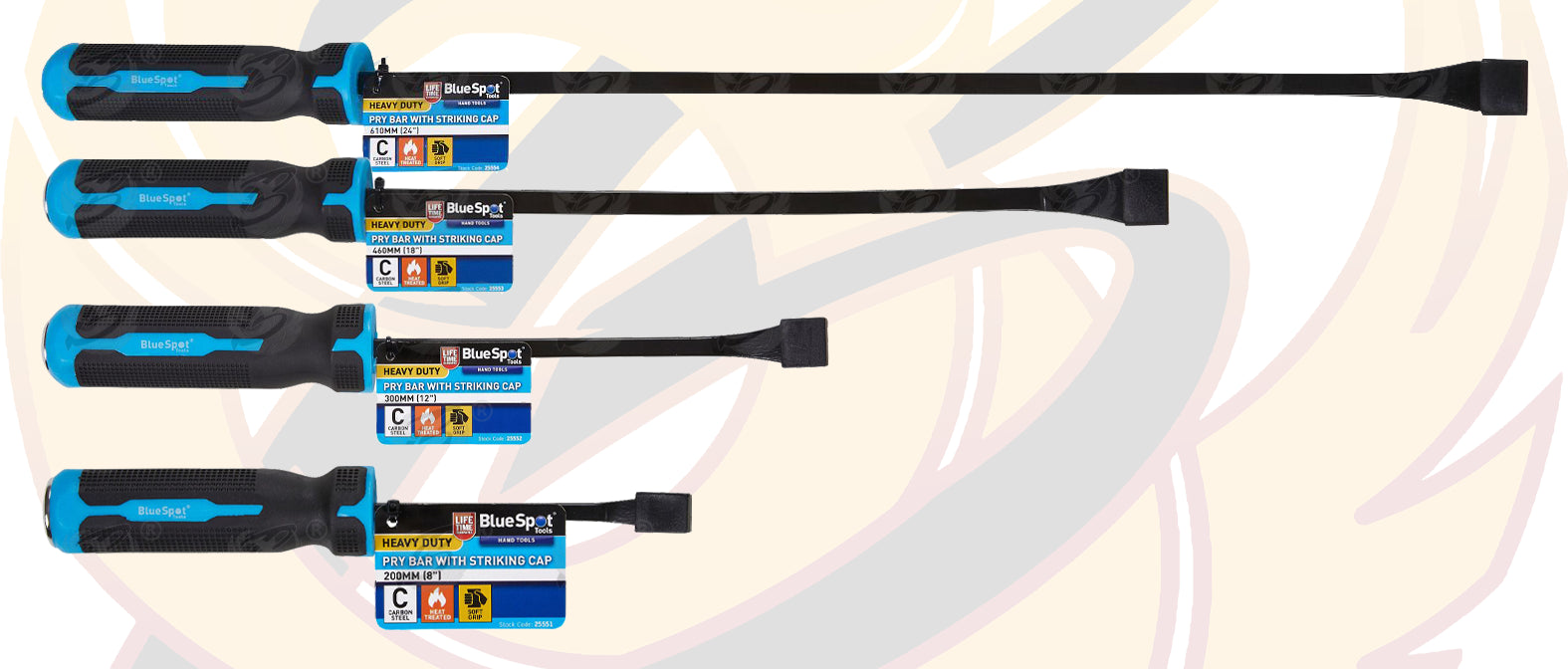 BLUESPOT 4PCS HEAVY DUTY PRY BAR SET