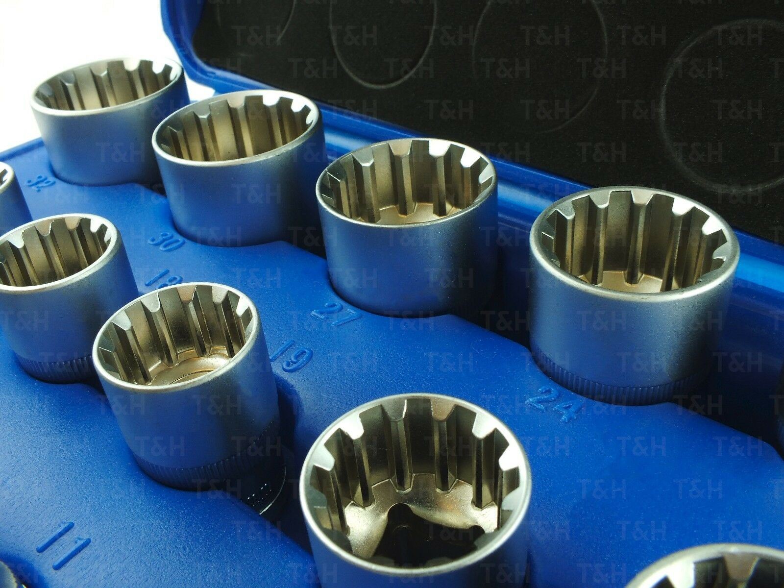 US PRO 19PCS 1/2" DRIVE GEAR LOCK SOCKETS 8MM - 32MM