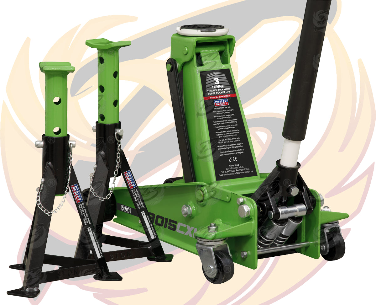 SEALEY 3 TONNE QUICK LIFT TROLLEY JACK & AXLE STANDS