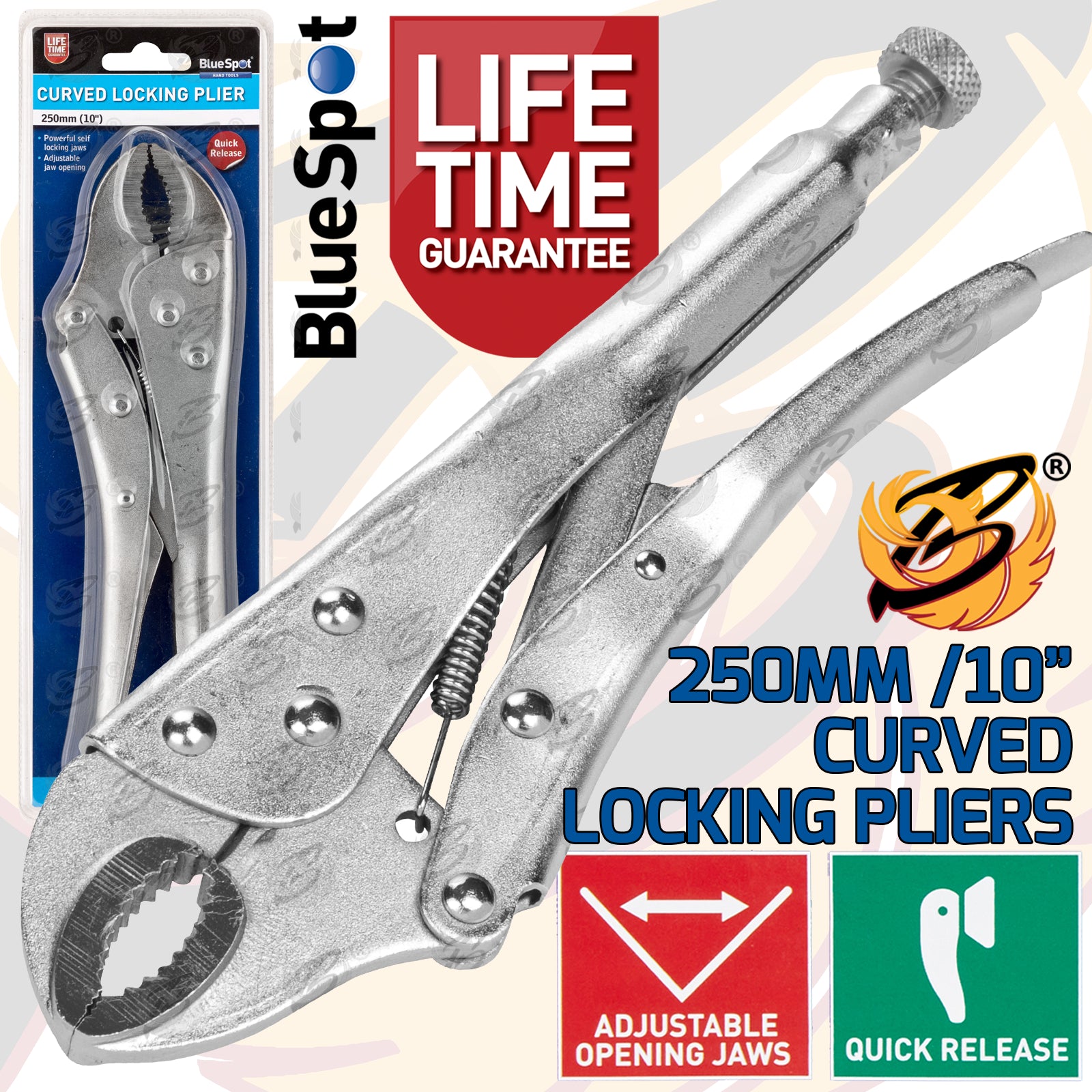 BLUESPOT 250MM (10") CURVED LOCKING PLIER