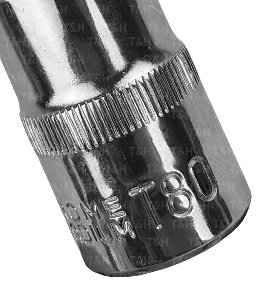 US Pro T80 1/2" Drive 100mm Long Tamperproof Torx Bit Socket ( Single )  3336