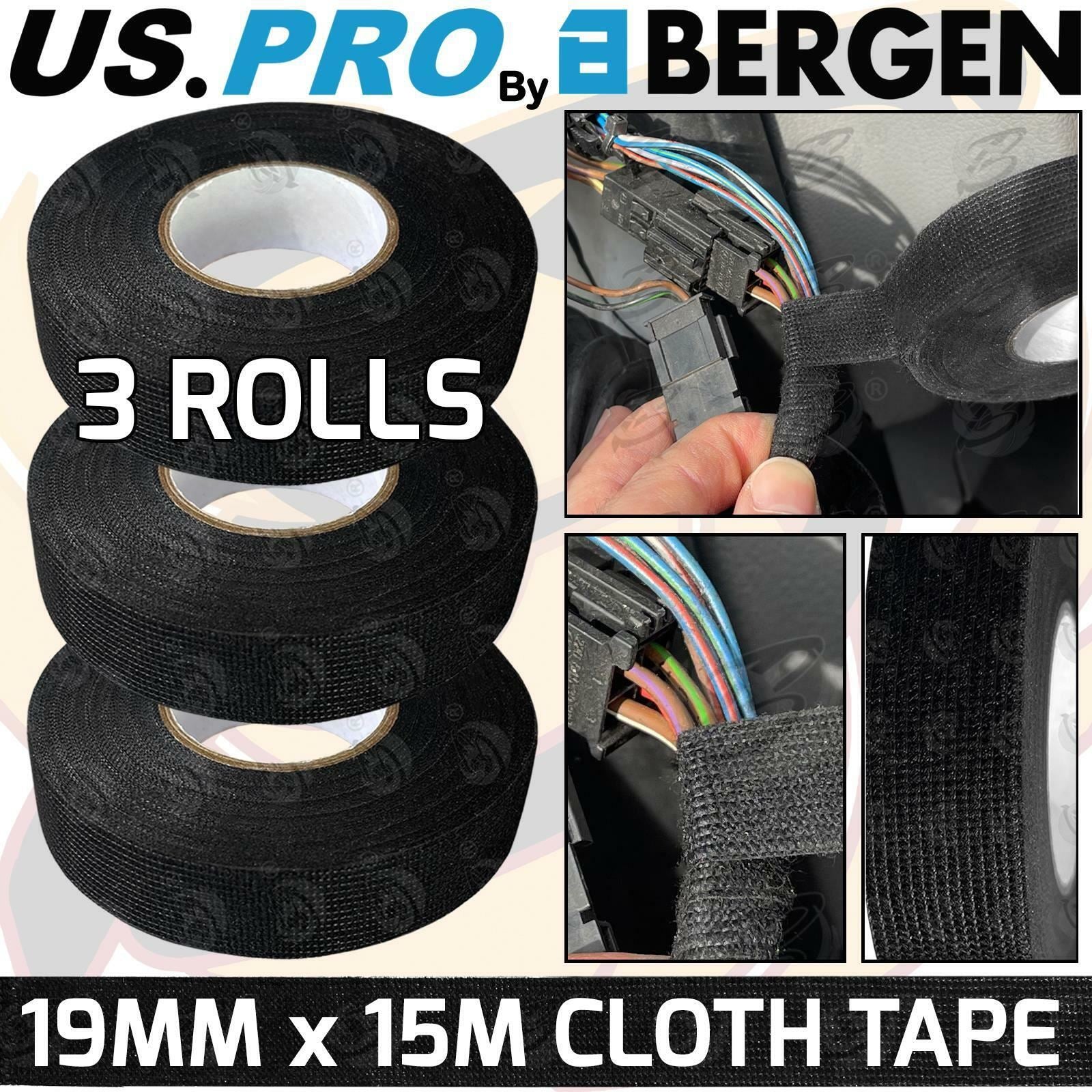 US PRO WIRING LOOM CLOTH TAPE 19MM ( x 3 )