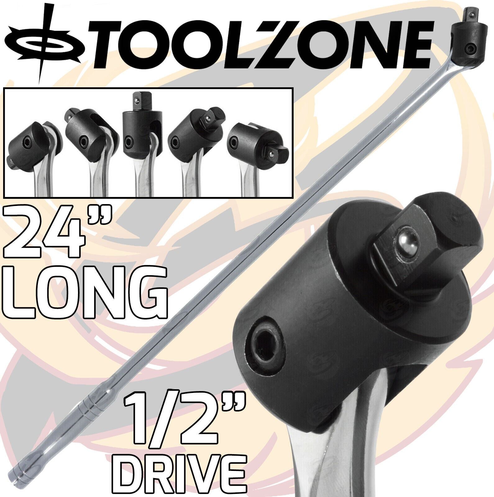Toolzone 1/2" Drive 24" Long Breaker Bar SS153