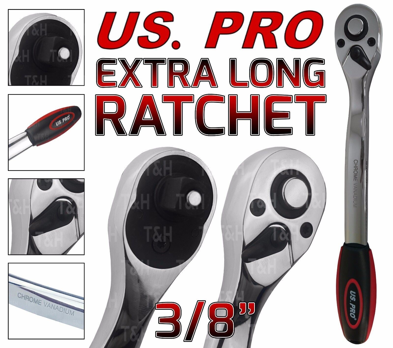 US Pro 3/8" Drive 72 Tooth Curved Ratchet ( 4071 )