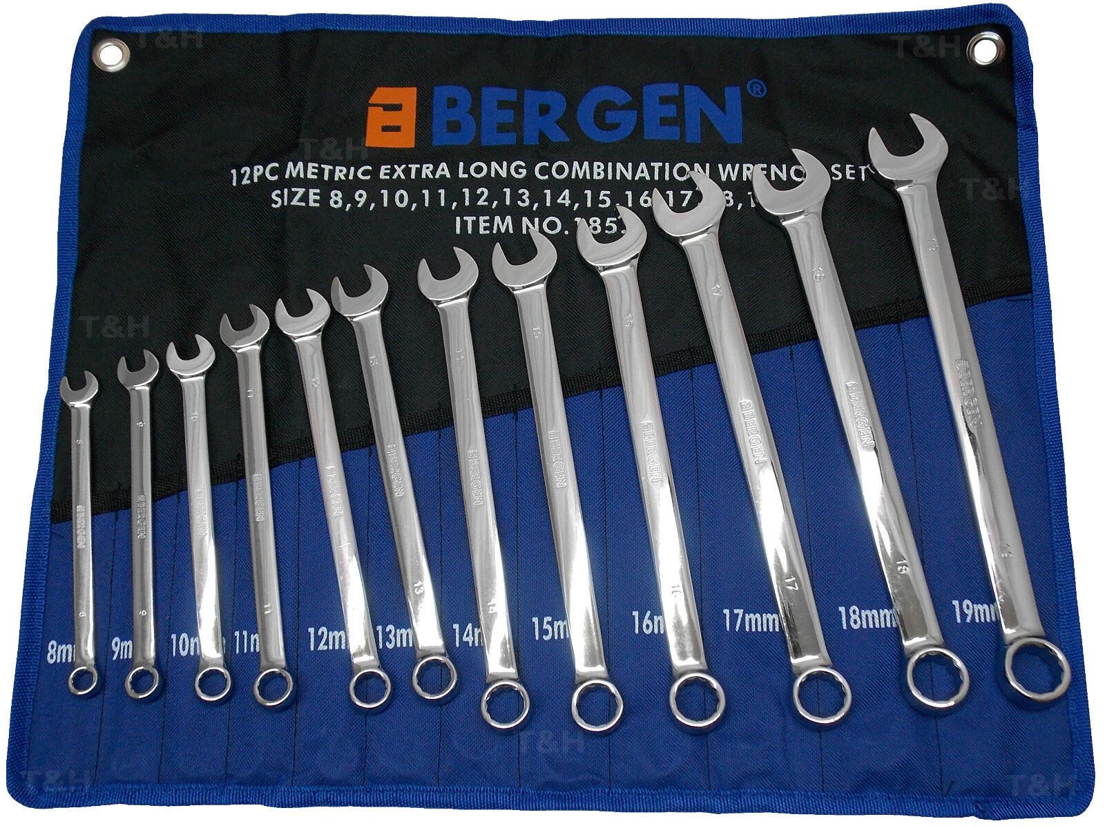 US PRO 12PCS EXTRA LONG COMBINATION SPANNER SET 8MM - 19MM
