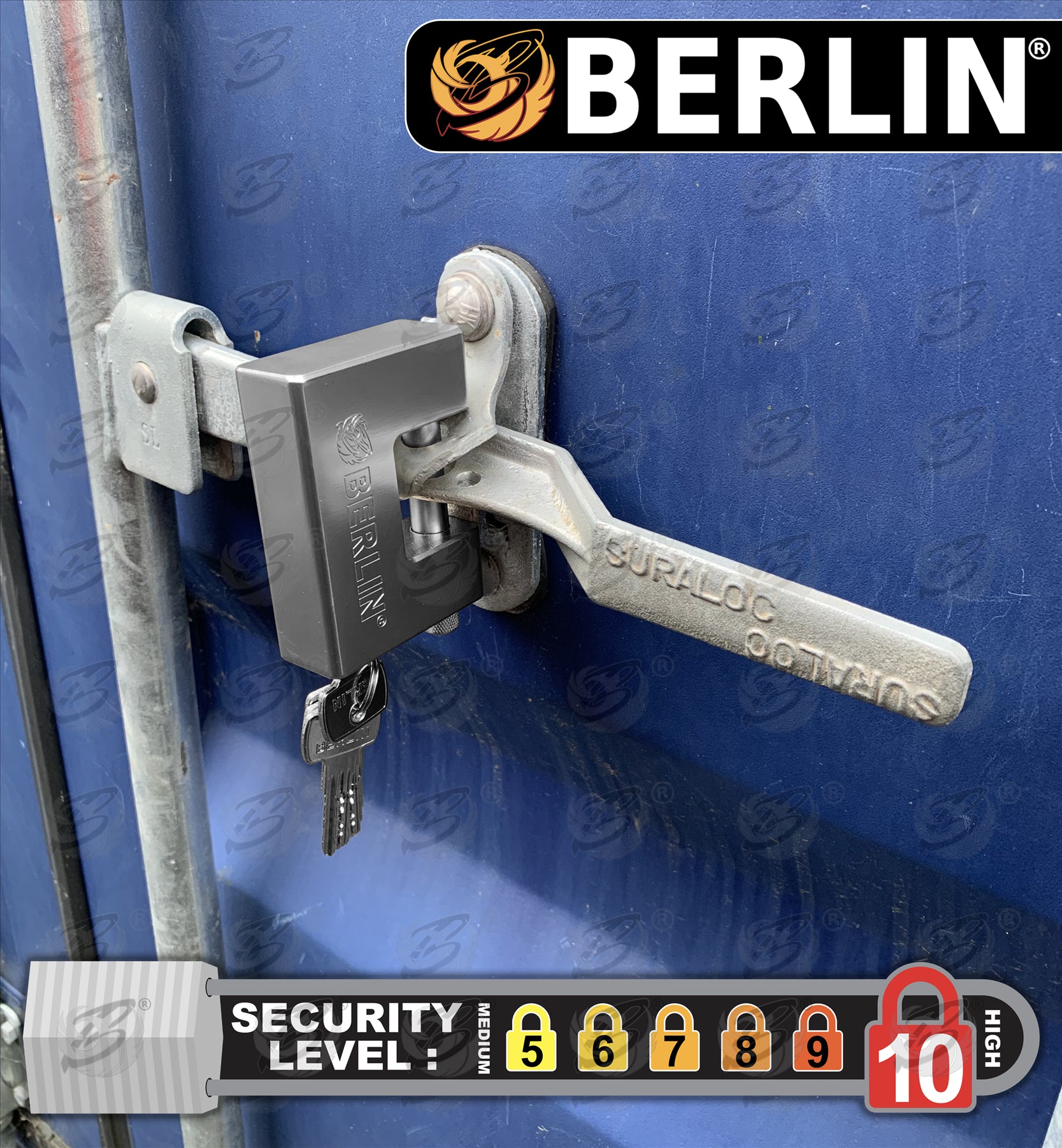 BERLIN 94MM SHUTTER "C" TYPE / CONTAINER PADLOCK ( x 2 )