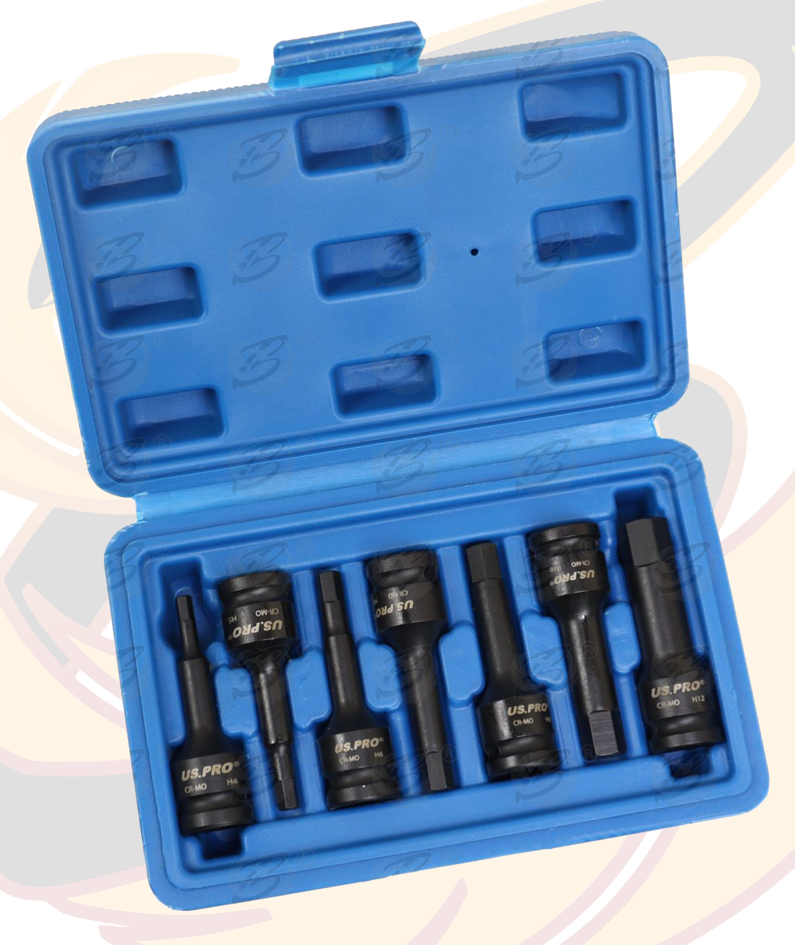 US Pro 7 Piece 3/8" Drive Impact Hex Bit Sockets H4 - H12  3989