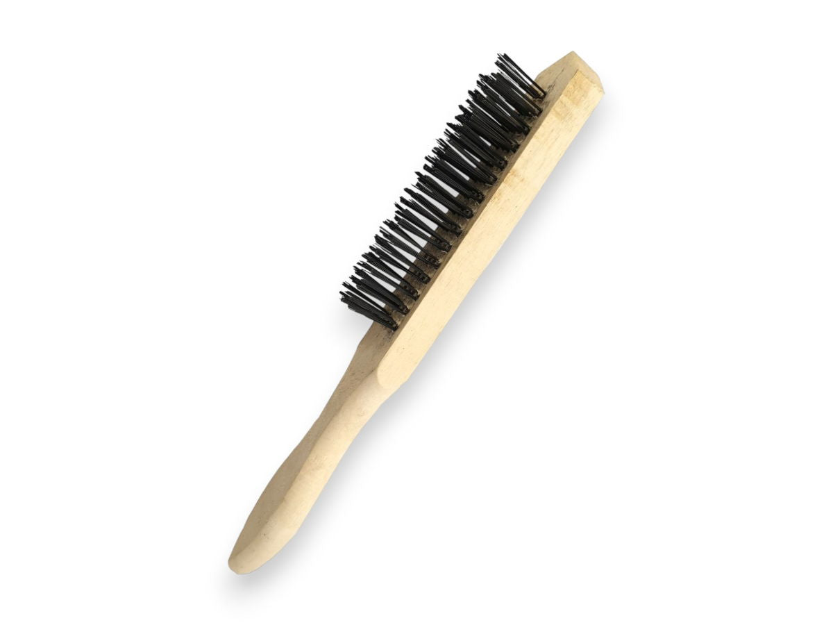 Toolzone 4 Row Wire Brush Wooden Handle  BR001