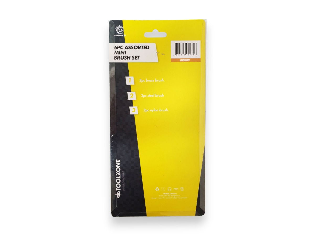 Toolzone 6 Piece Mini Asstd Brush Set  BR009