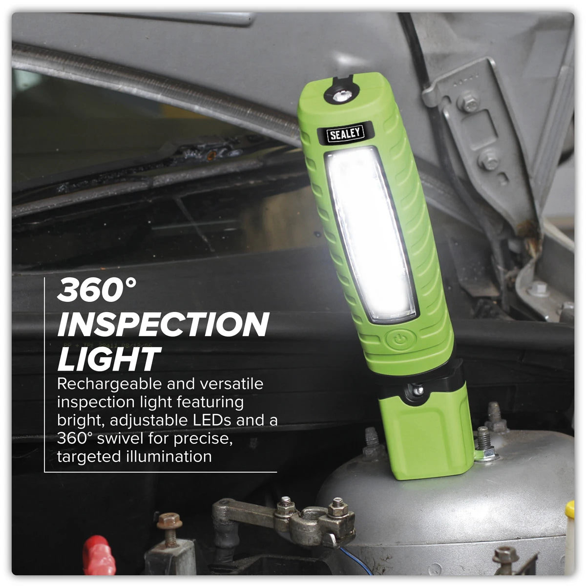 Sealey Rechargeable 360° Inspection Light 14 Smd Led & 3W Smd Led Lithium-Ion  LED360G