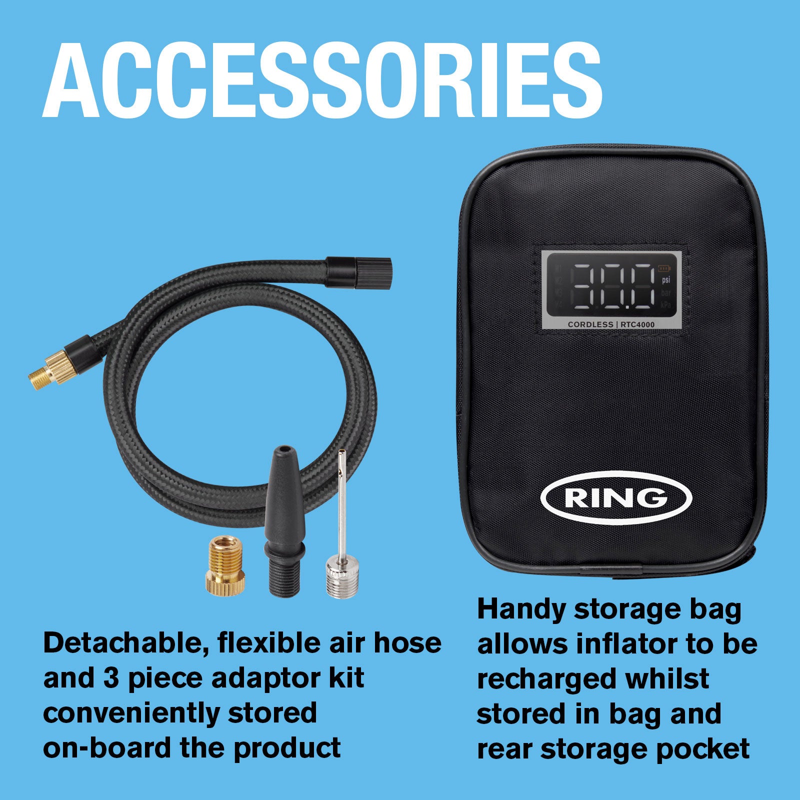 Ring Cordless Rechargeable Tyre Inflator   RTC4000