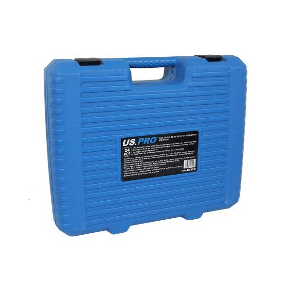 US Pro 24 Piece Engine Oil Filler Set With Residual Oil Drain  6282
