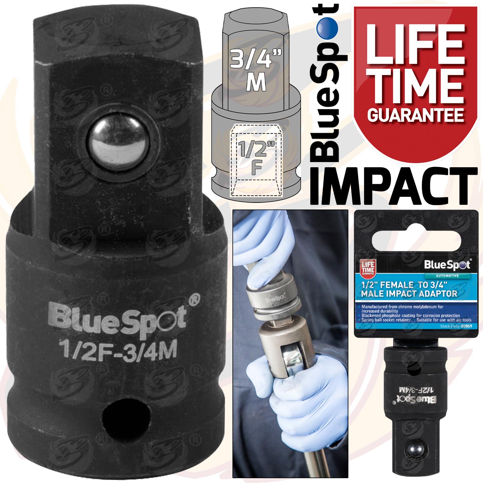 BLUESPOT IMPACT SOCKET ADAPTER 1/2" DRIVE UP TO 3/4" DRIVE