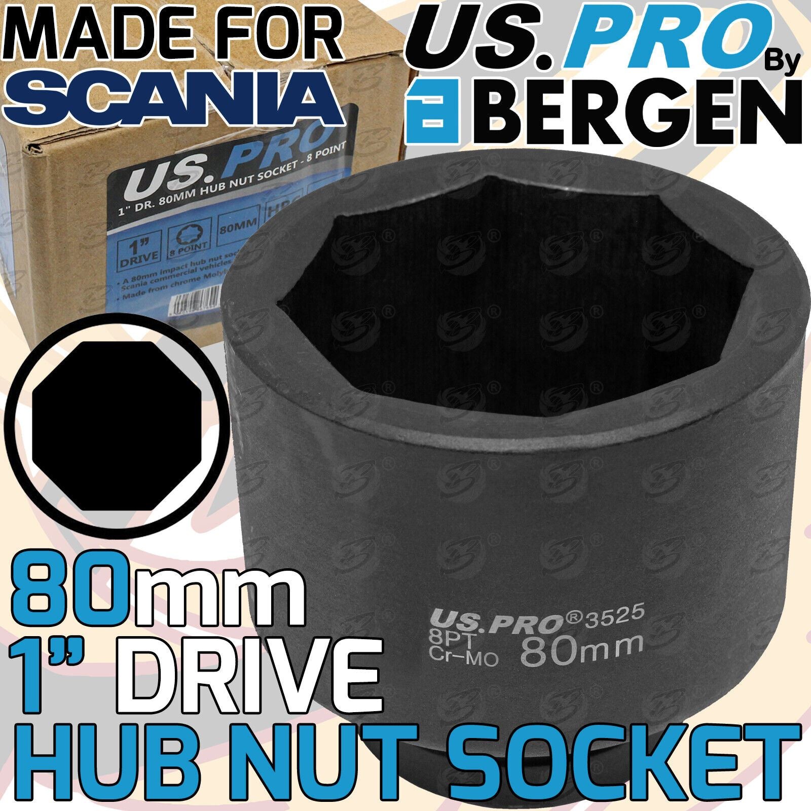 US PRO 80MM 1" DRIVE 8 POINT DEEP IMPACT SOCKET ( SINGLE )