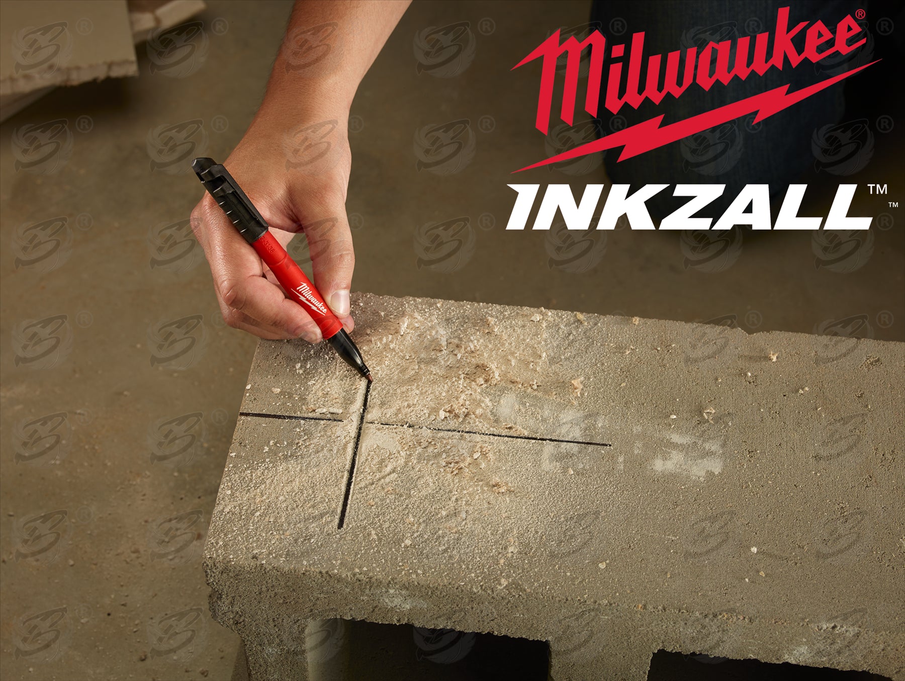 MILWAUKEE INKZALL 1mm ALL SURFACE MARKER PEN ( x9 )