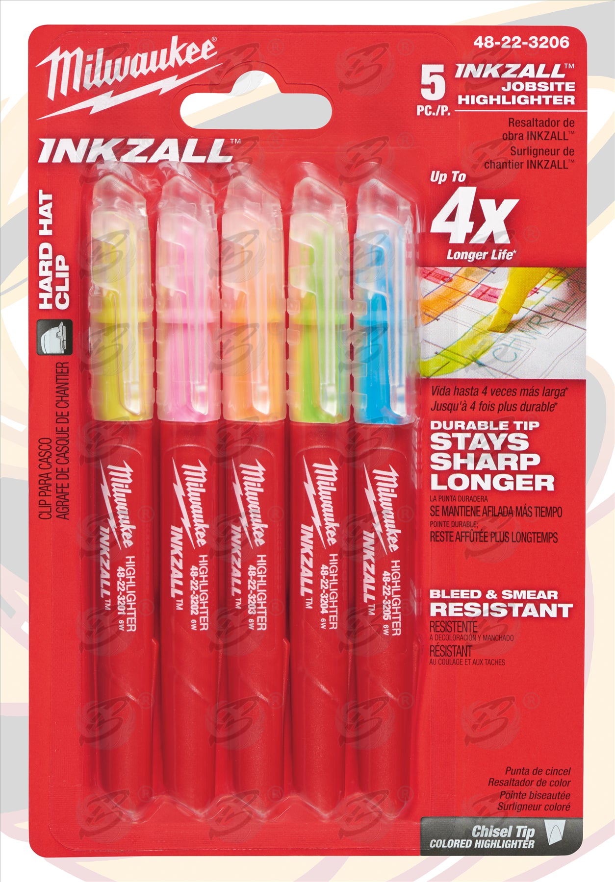 MILWAUKEE INKZALL HIGHLIGHTER PENS ( X 5 )