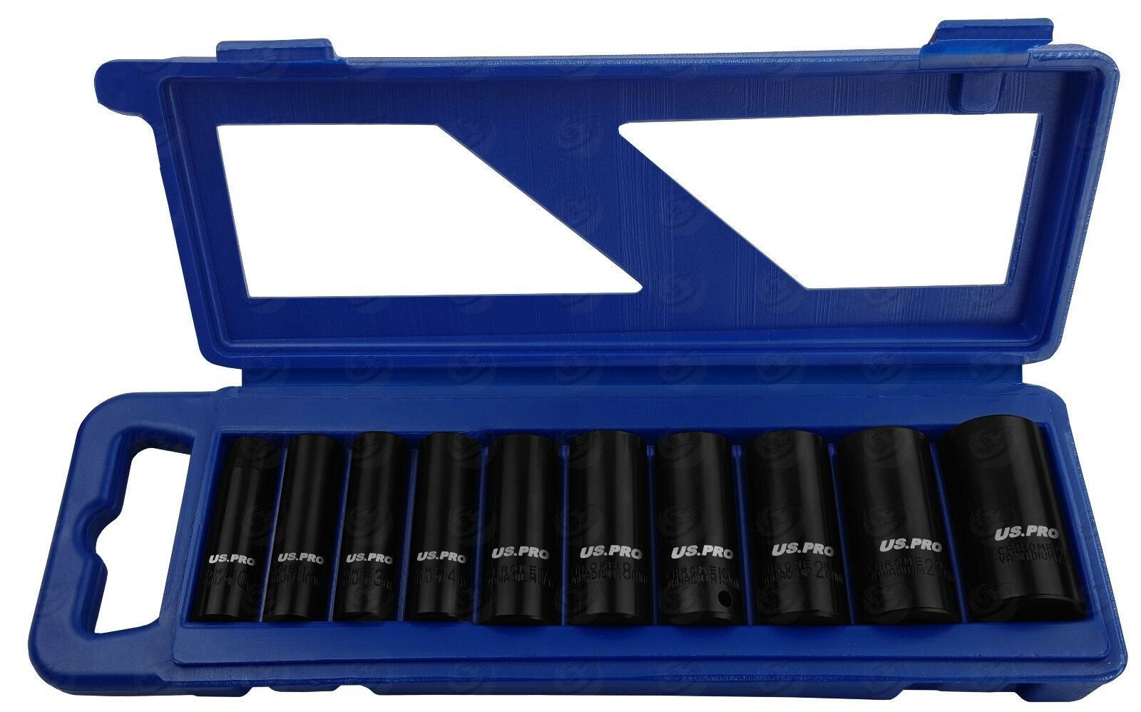 US PRO 10PCS 3/8" DRIVE 6 POINT DEEP IMPACT SOCKETS 10MM - 24MM