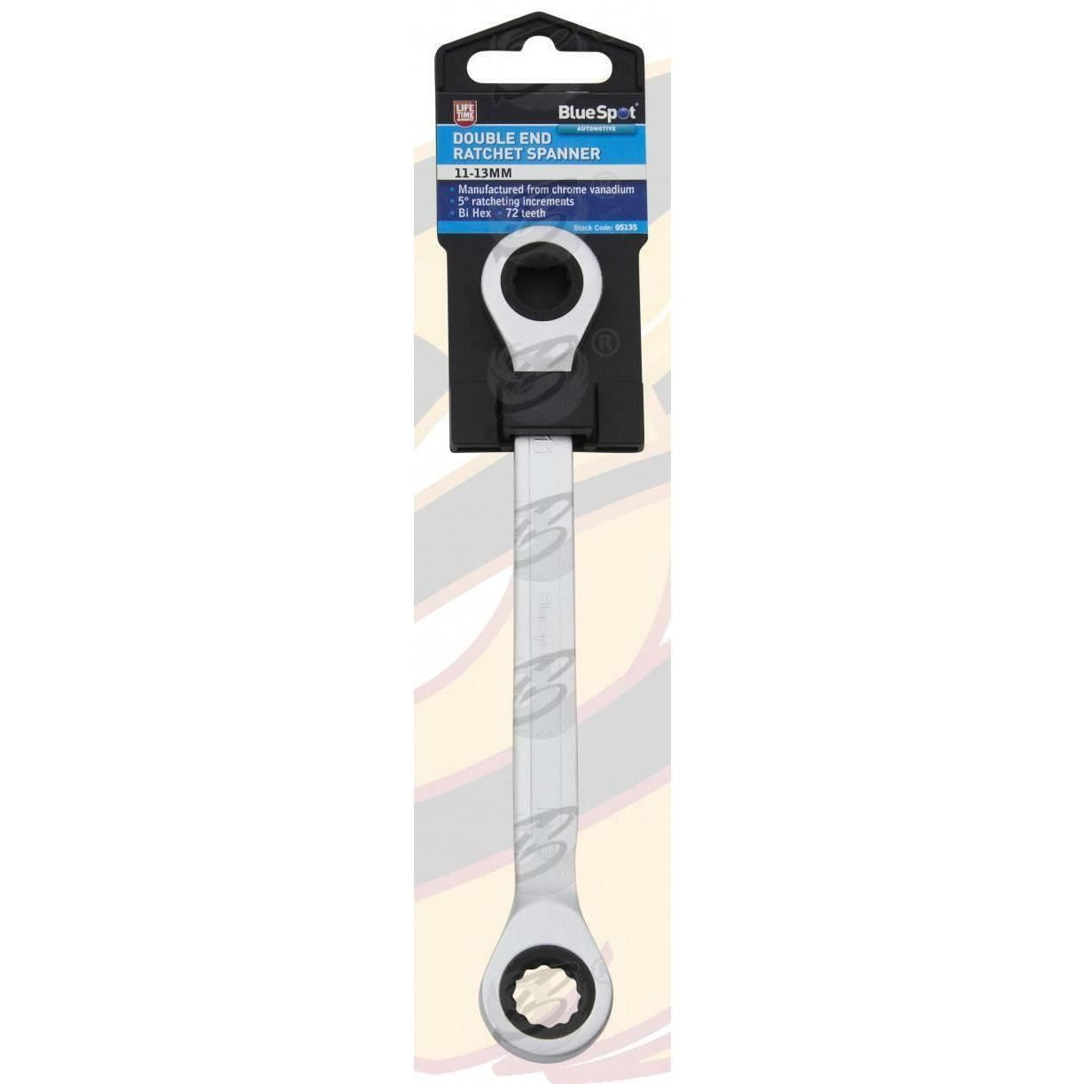 BlueSpot 11mm x 13mm 72 Tooth Double Ended Ratchet Spanner ( 05135 )