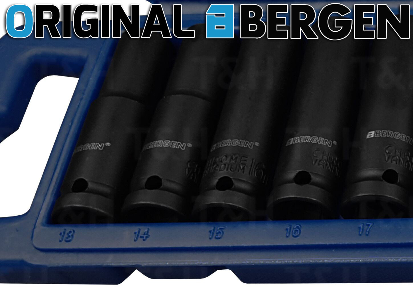 BERGEN 13PCS 1/2" DRIVE 12 POINT DEEP IMPACT SOCKETS 13MM - 32MM