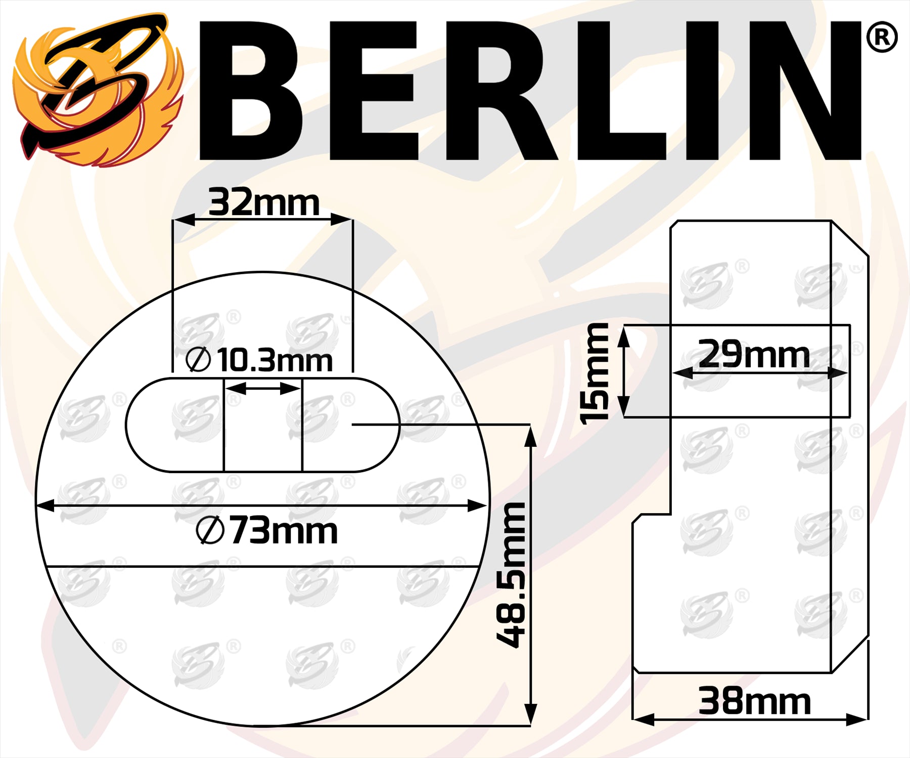 BERLIN 73MM HEAVY DUTY ROUND SHACKLELESS PADLOCK ( x2 )