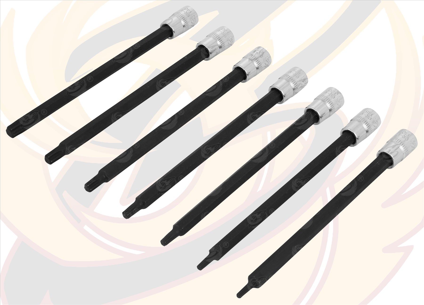 BLUESPOT 7PCS 1/4" EXTRA LONG IMPACT TORX BIT SOCKETS T10 - T40