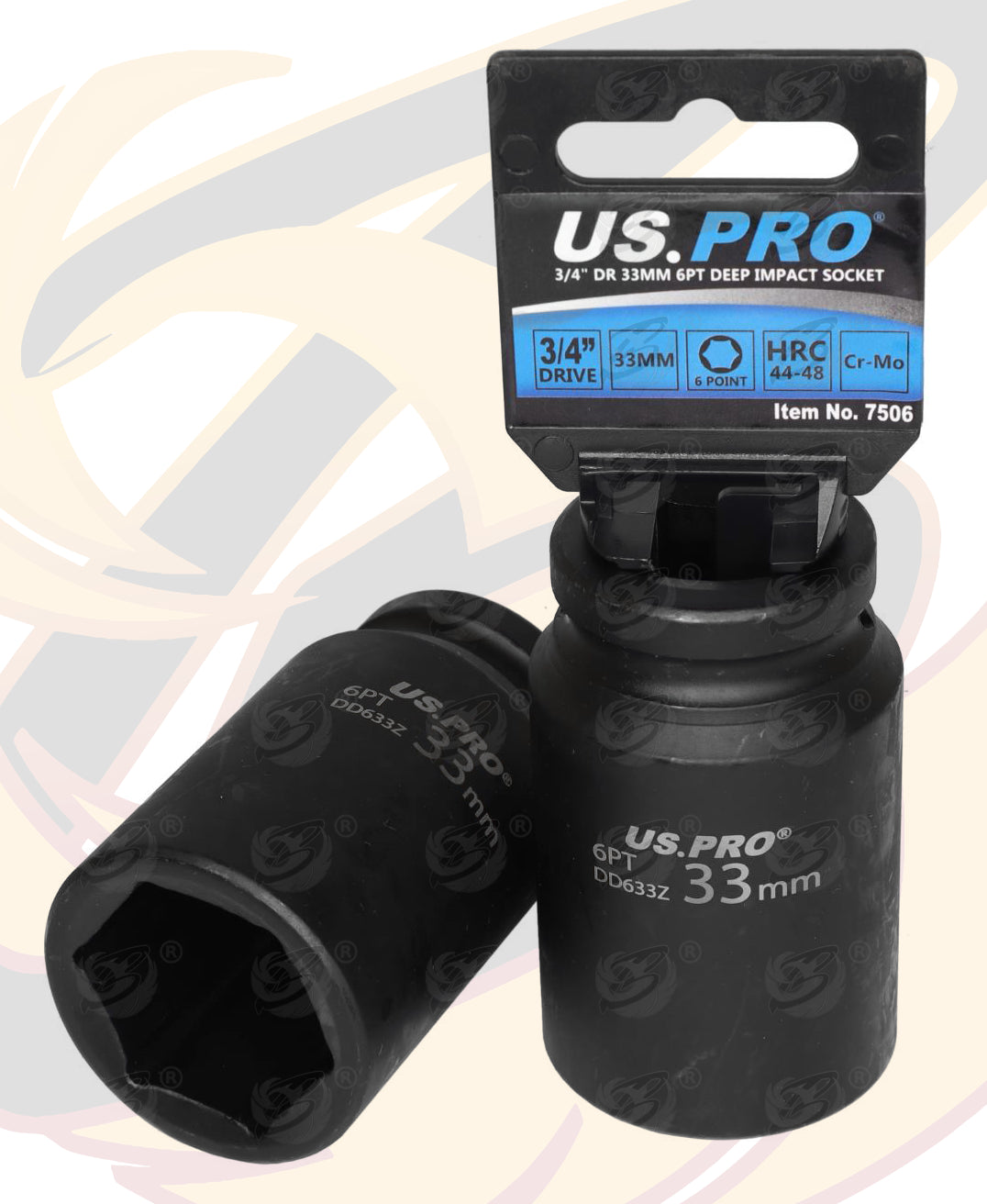 US PRO 33MM 3/4" DRIVE 6 POINT DEEP IMPACT SOCKET ( SINGLE )