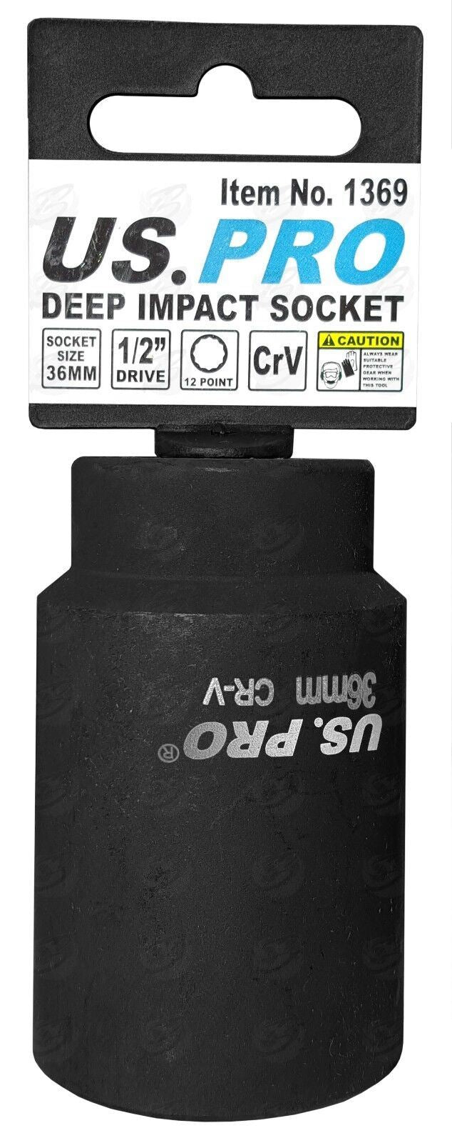 US Pro 36mm 1/2" Drive 12 Point Deep Impact Socket ( Single ) 3785