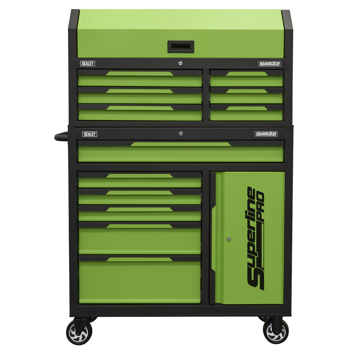 Sealey Superline Pro 12 Drawer & Cupboard Toolbox ( Green )  AP1080HVG