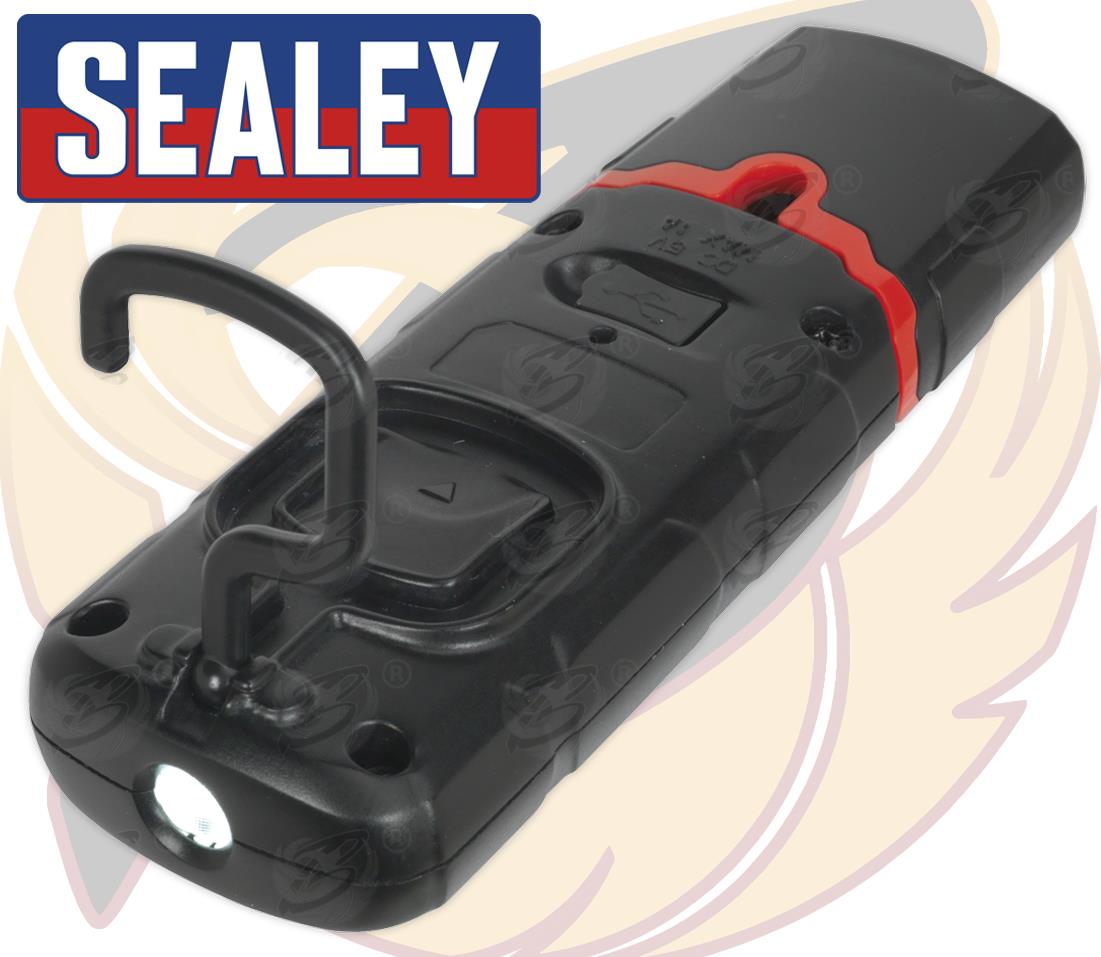 SEALEY RECHARGEABLE COB LED LI - ION WORK LIGHT ( BLACK )