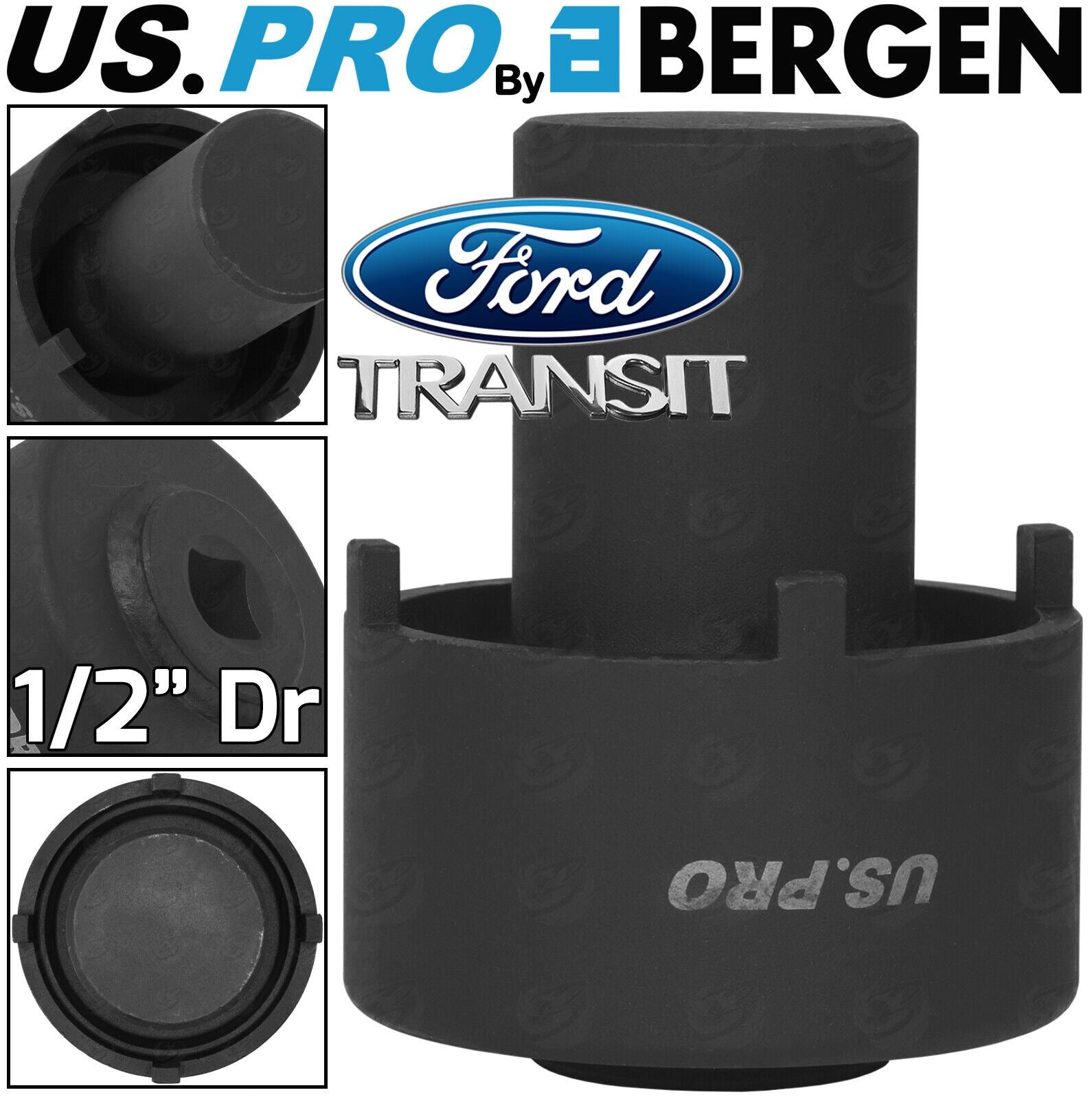 US PRO 1/2" DRIVE 4 POINT REAR HUB NUT SOCKET ( FORD ) ( SINGLE )