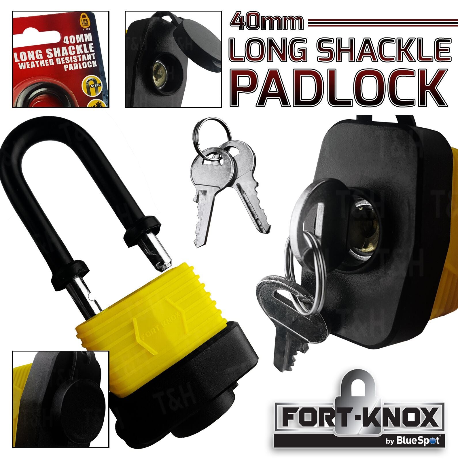 BLUESPOT 40MM LONG SHACKLE WEATHER RESISTANT PADLOCK