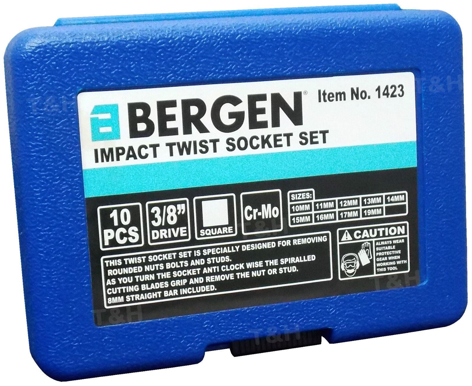 US PRO 10PCS 3/8" DRIVE IMPACT TWIST SOCKETS 10MM - 19MM