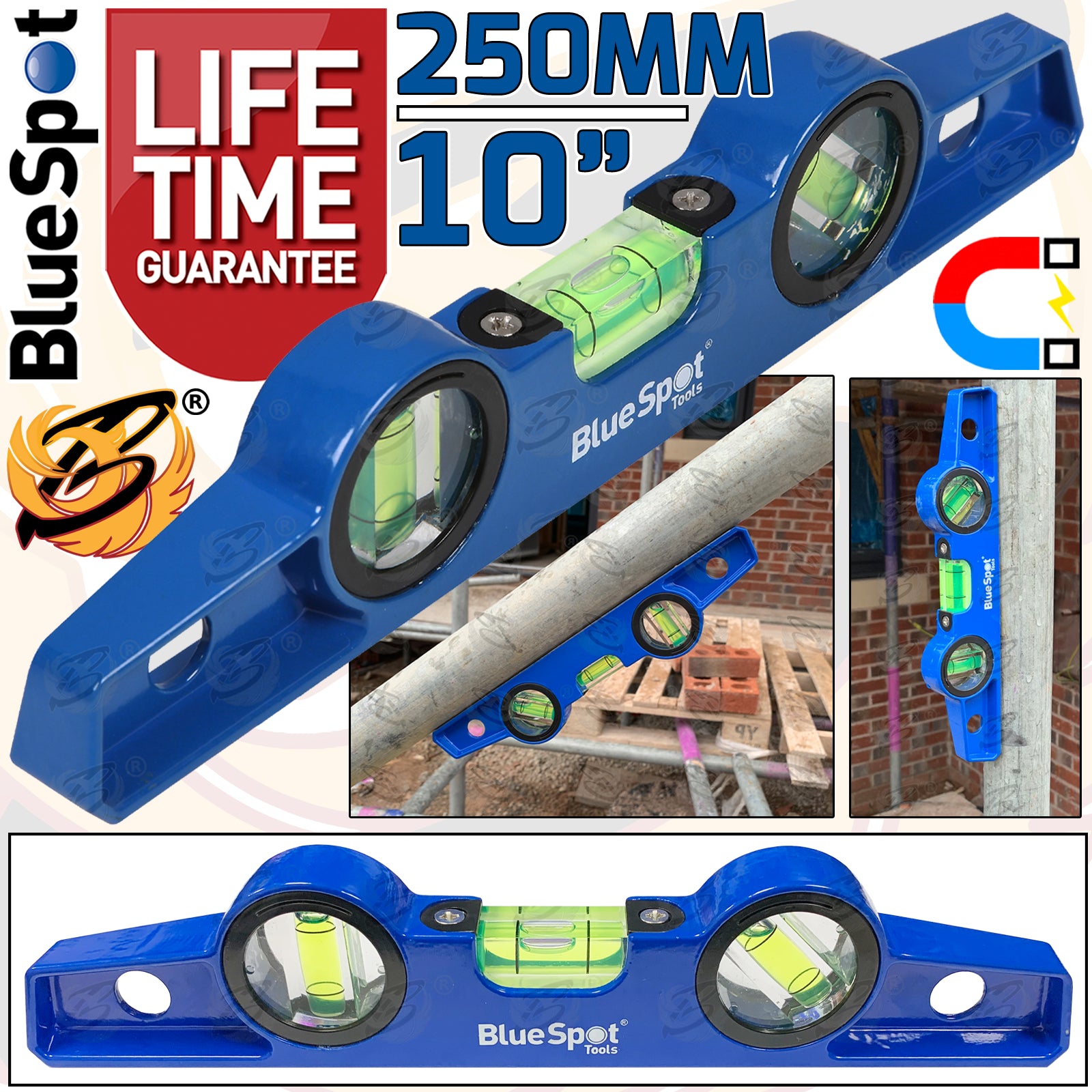 BLUESPOT 10" ( 250mm ) MAGNETIC SCAFFOLD LEVEL