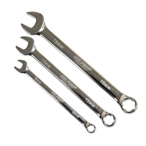 US Pro 12 Piece Grip Grabber Combination Wrench Set 8-19mm  3945