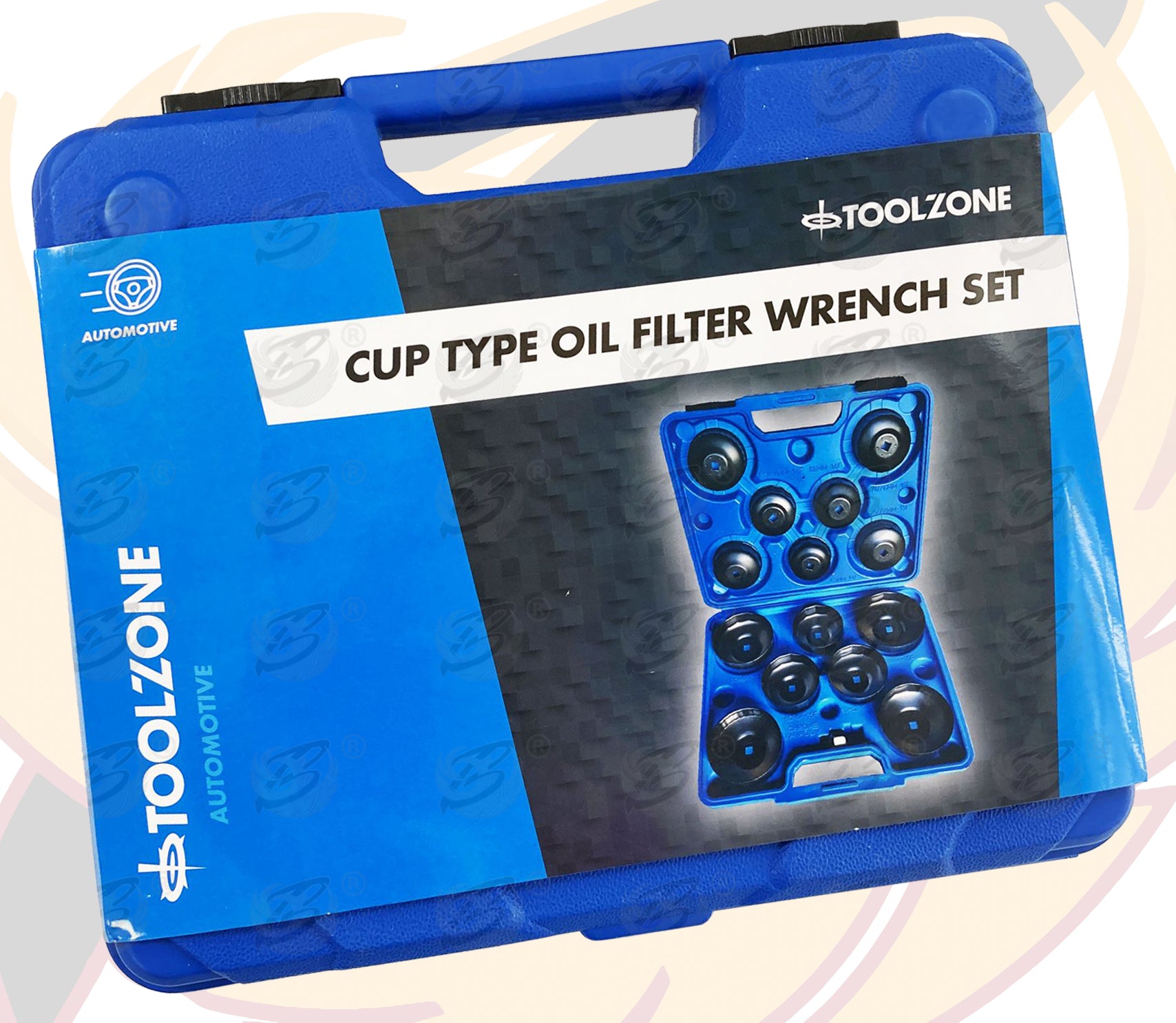 TOOLZONE 15PCS 3/8" DRIVE "CUP TYPE" OIL FILTER SOCKETS ( 65MM - 100M )