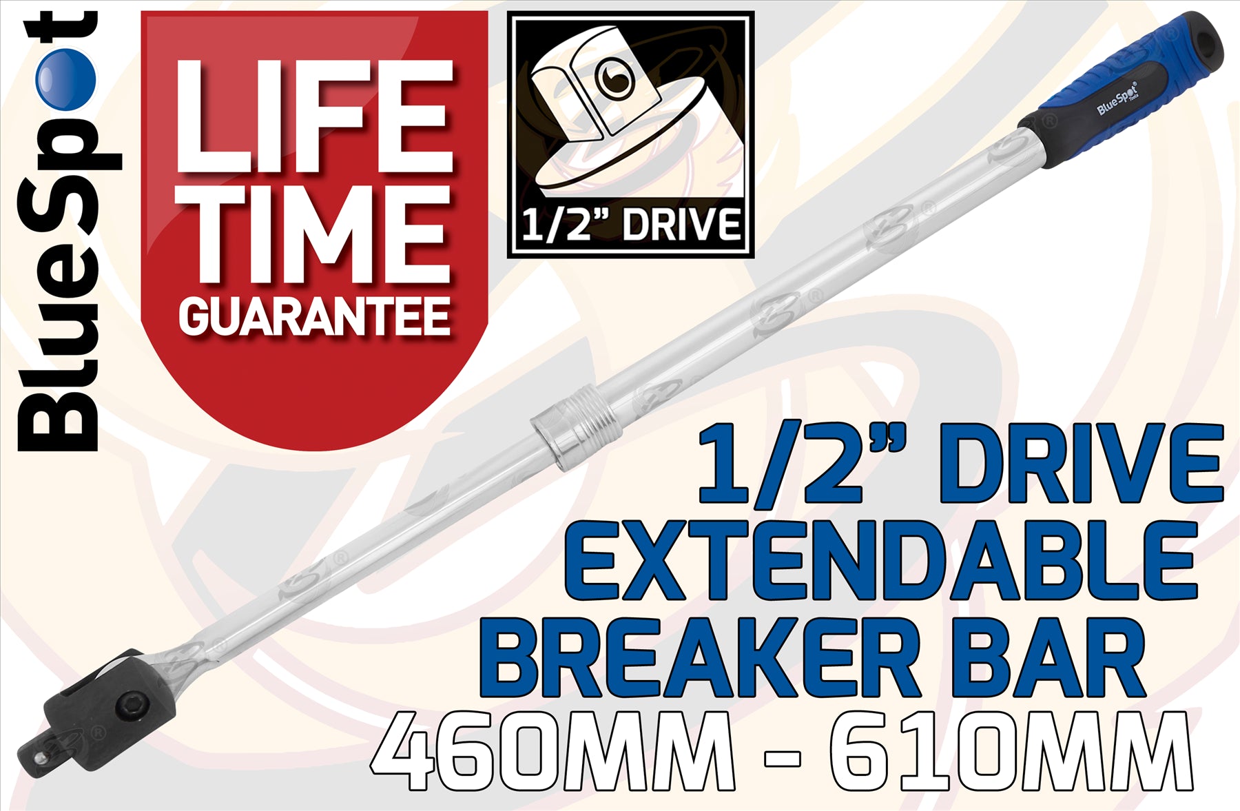 BLUESPOT 1/2" DRIVE EXTENDABLE BREAKER BAR (18" - 24")