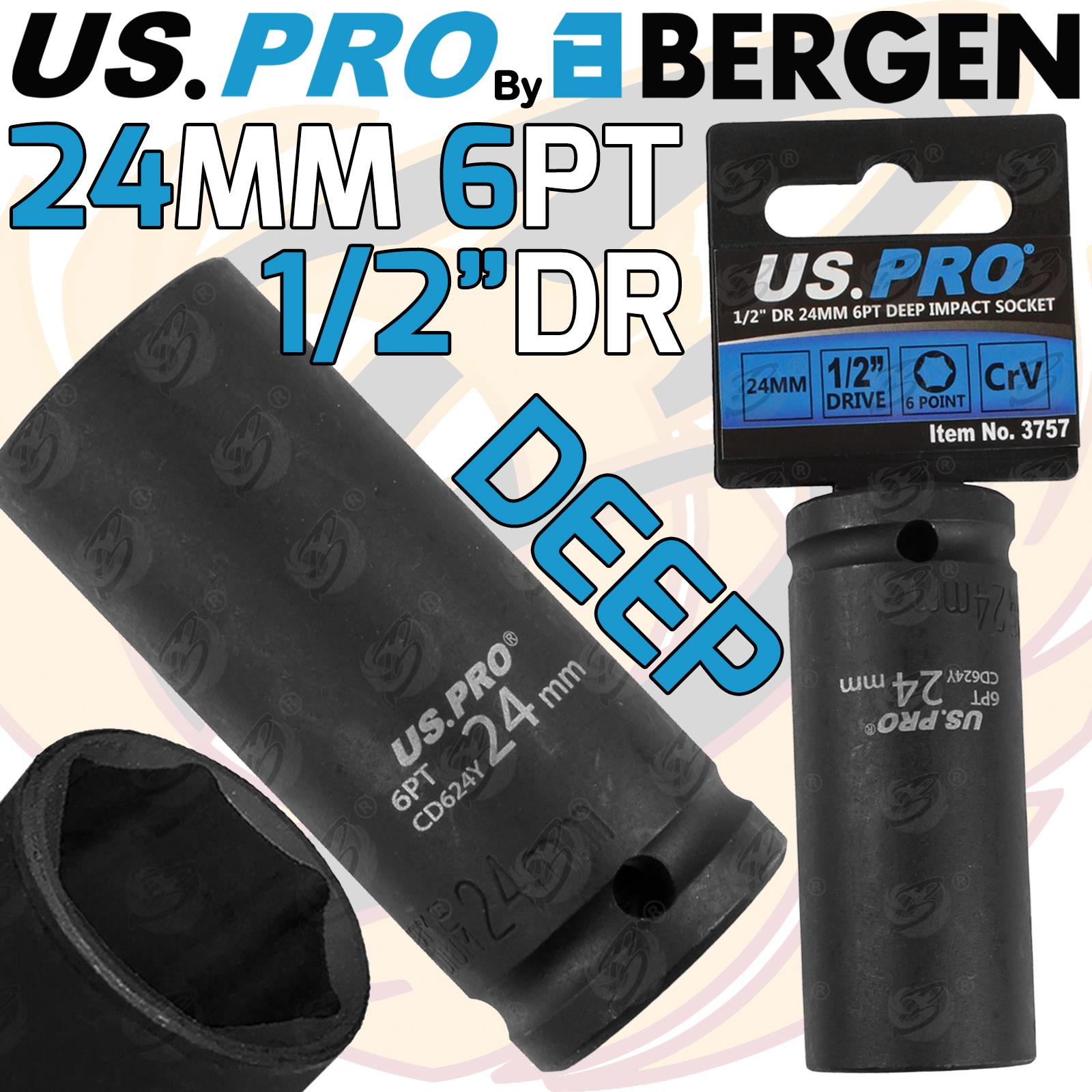 US PRO 24MM 1/2" DRIVE 6 POINT DEEP IMPACT SOCKET ( SINGLE )